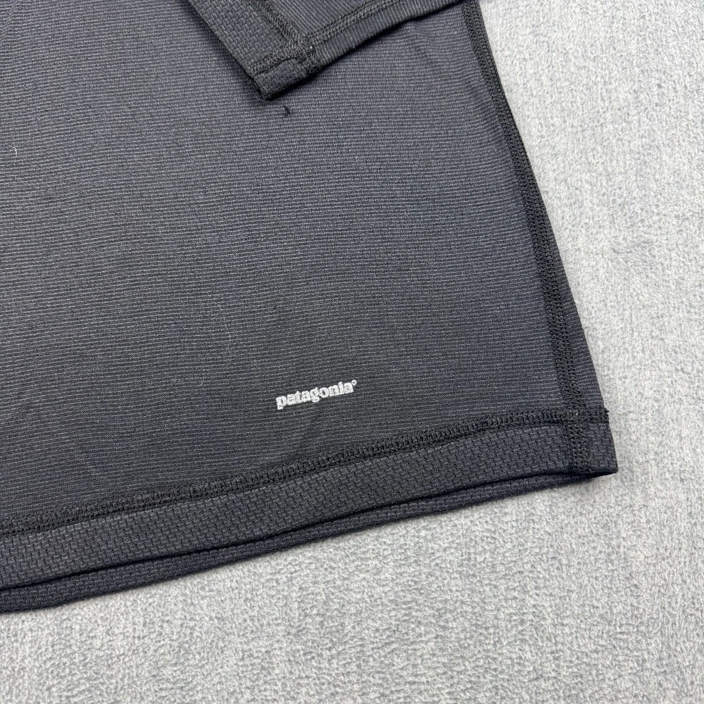 Patagonia Shirt Womens Medium Black Capilene Midweight Zip-T Pullover Made USA - Picture 2 of 12